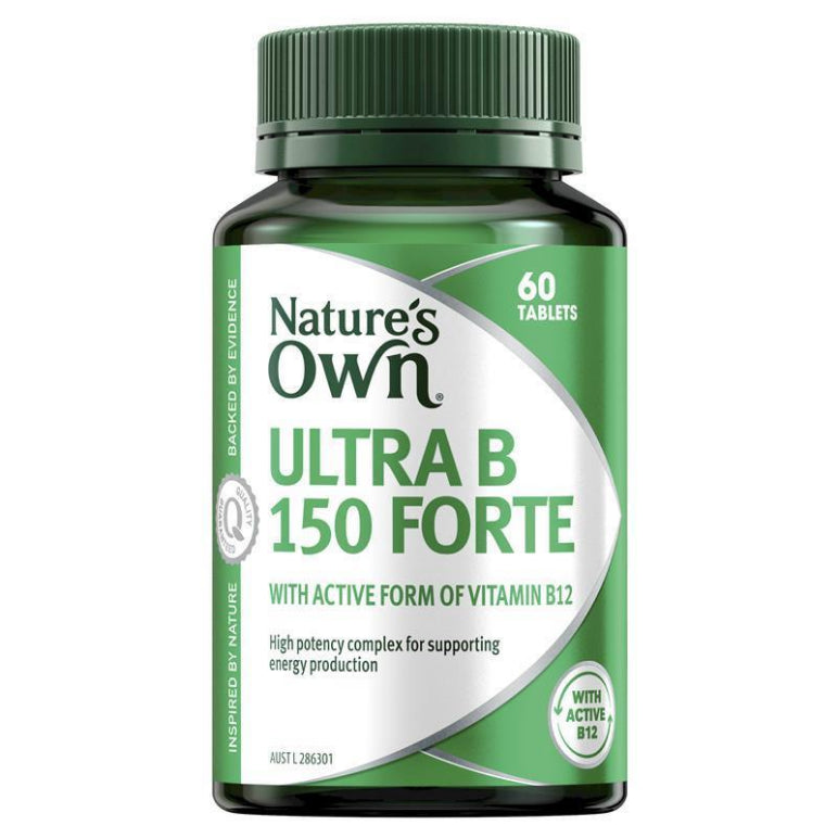 Nature's Own Ultra Vitamin B 150 Forte with Biotin, B3, B6, & B12 for Energy - 60 Tablets front image on Livehealthy HK imported from Australia