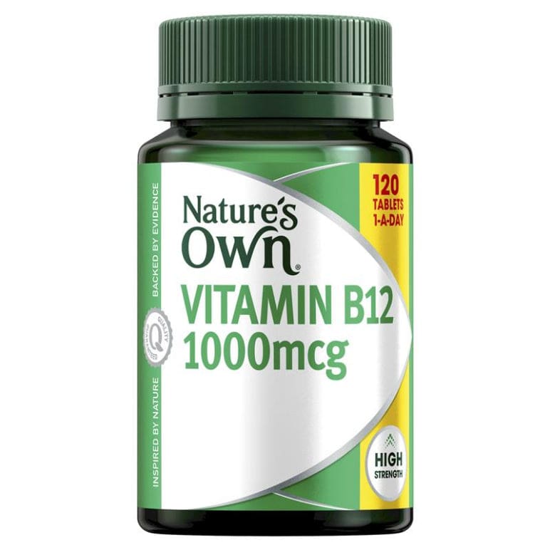 Nature's Own Vitamin B12 1000mcg with Vitamin B for Energy - 120 Tablets front image on Livehealthy HK imported from Australia
