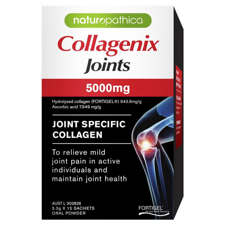 Naturopathica Collagenix Joints 5000mg 15 x 50g Sachets front image on Livehealthy HK imported from Australia