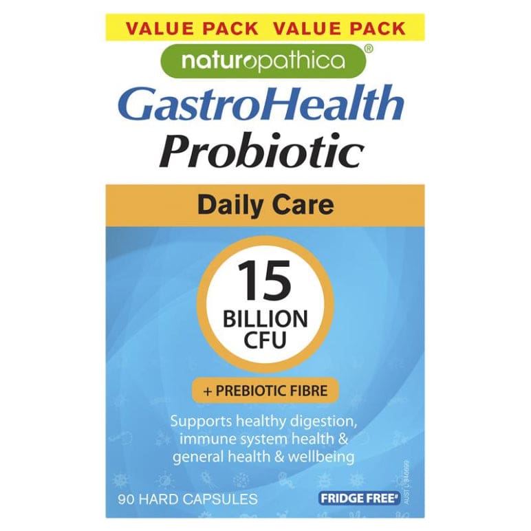 Naturopathica Gastrohealth Probiotic Daily Care 90 Capsules front image on Livehealthy HK imported from Australia