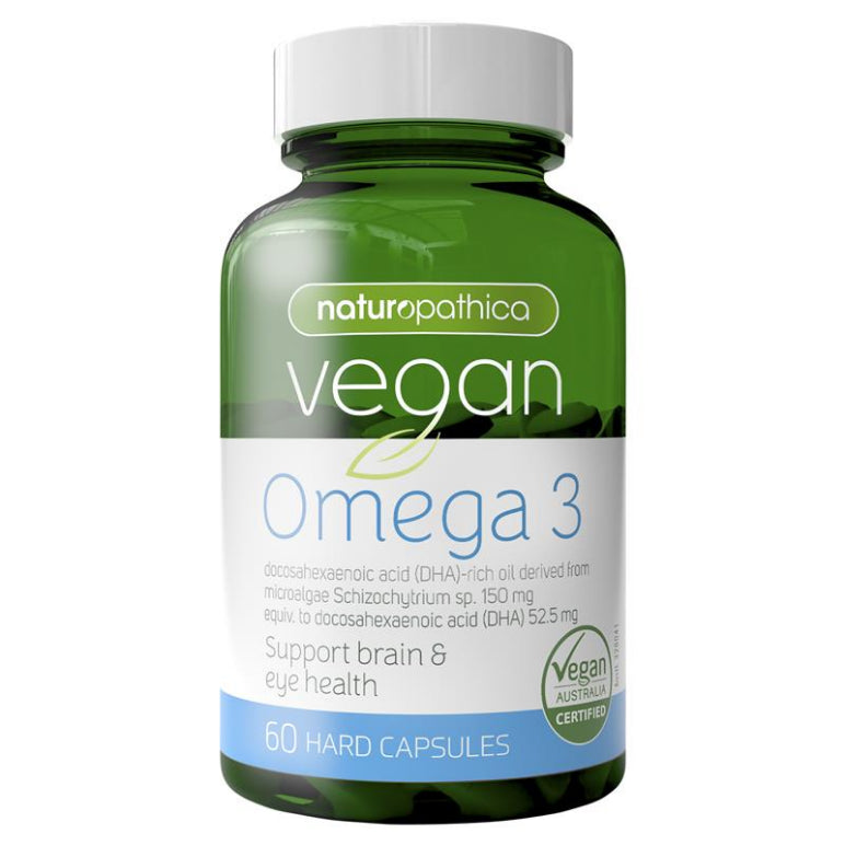 Naturopathica Vegan Omega 3 60 Capsules front image on Livehealthy HK imported from Australia