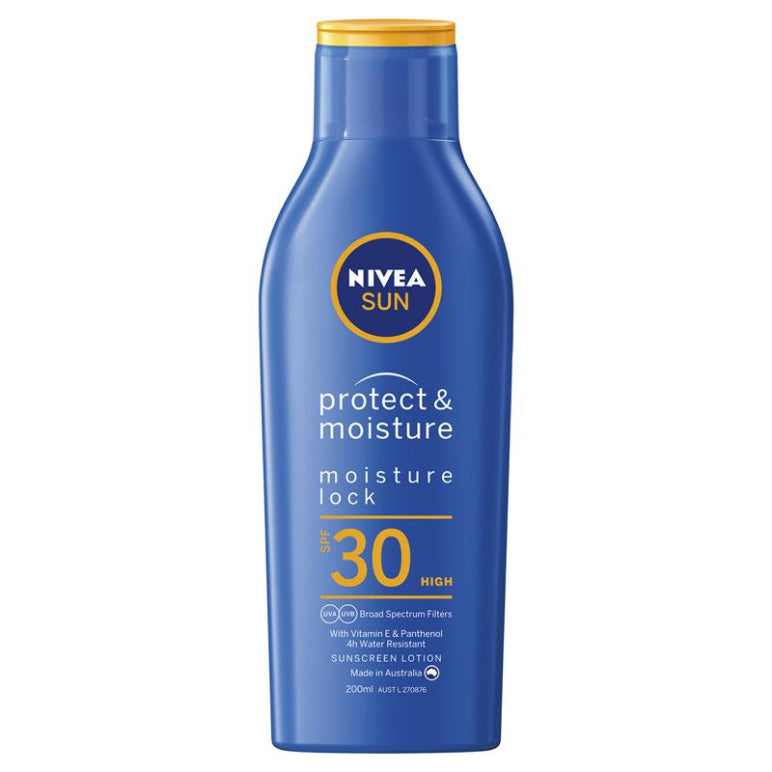 NIVEA Sun Protect & Moisture SPF30 Sunscreen Lotion 200ml front image on Livehealthy HK imported from Australia