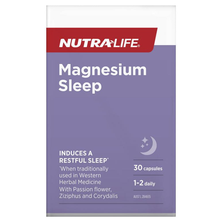 Nutra-Life Magnesium Sleep 30 Capsules front image on Livehealthy HK imported from Australia