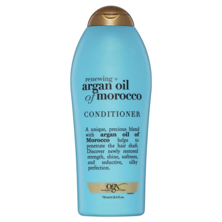Ogx Renewing + Repairing & Shine Argan Oil of Morocco Conditioner For Dry & Damaged Hair 750mL front image on Livehealthy HK imported from Australia