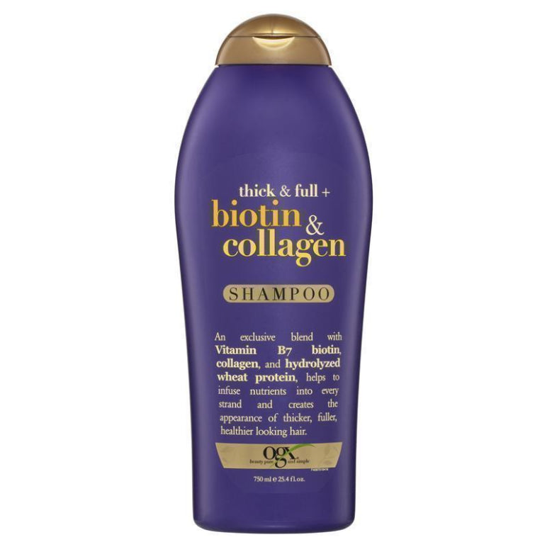 Ogx Thick & Full + Volumising Biotin & Collagen Shampoo For Fine Hair 750mL front image on Livehealthy HK imported from Australia