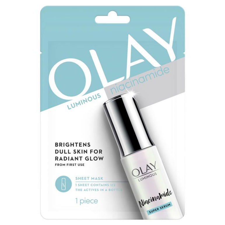 Olay Luminous Niacinamide Sheet Mask front image on Livehealthy HK imported from Australia