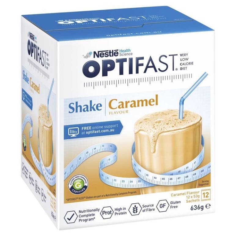 Optifast VLCD Shake Caramel 12 x 53g front image on Livehealthy HK imported from Australia