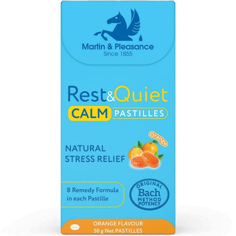 Rest & Quiet Calm Pastilles Orange 50g front image on Livehealthy HK imported from Australia