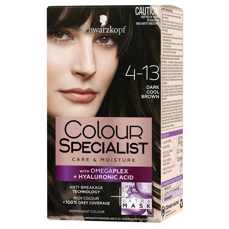 Schwarzkopf Colour Specialist 4-13 Dark Cool Brown front image on Livehealthy HK imported from Australia