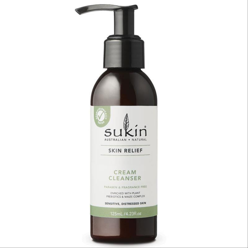 Sukin Skin Relief Cream Cleanser 125ml Pump front image on Livehealthy HK imported from Australia