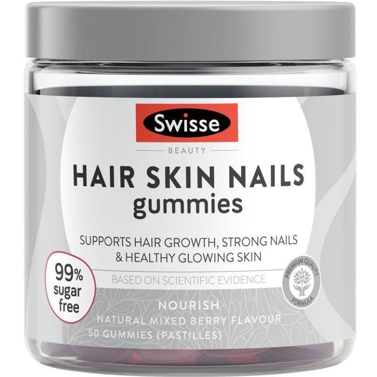 Swisse Beauty Hair Skin Nails Gummies 50 Pack front image on Livehealthy HK imported from Australia