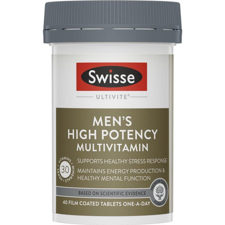 Swisse Men's Ultivite Power Multivitamin 40 Tablets front image on Livehealthy HK imported from Australia