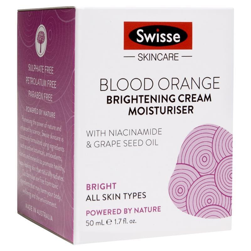 Swisse Skincare Blood Orange Brightening Cream Moisturiser 50ml front image on Livehealthy HK imported from Australia