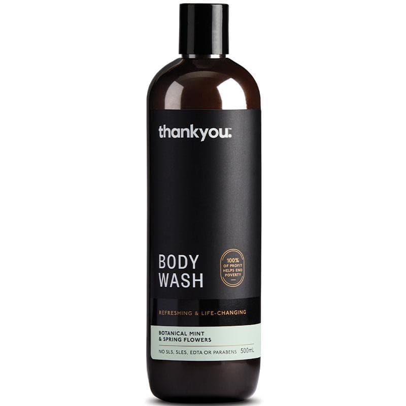 Thankyou Botanical Mint & Spring Flowers Body Wash 500ml front image on Livehealthy HK imported from Australia
