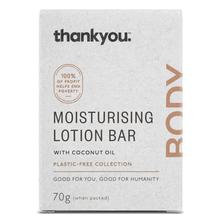Thankyou Moisturising Lotion Bar with Coconut Oil 70g front image on Livehealthy HK imported from Australia