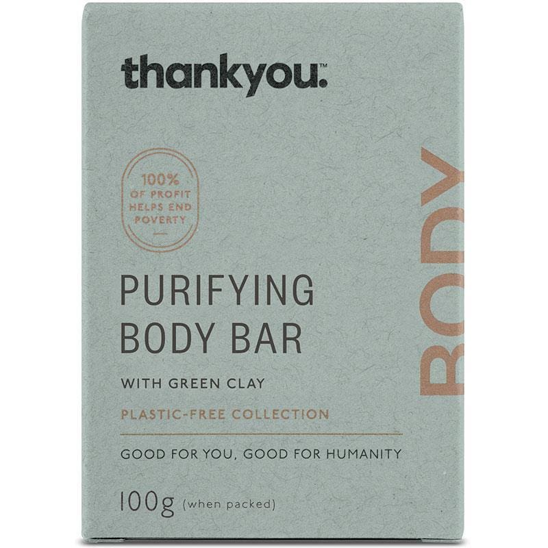 Thankyou Purifying Body Bar with Green Clay 100g front image on Livehealthy HK imported from Australia