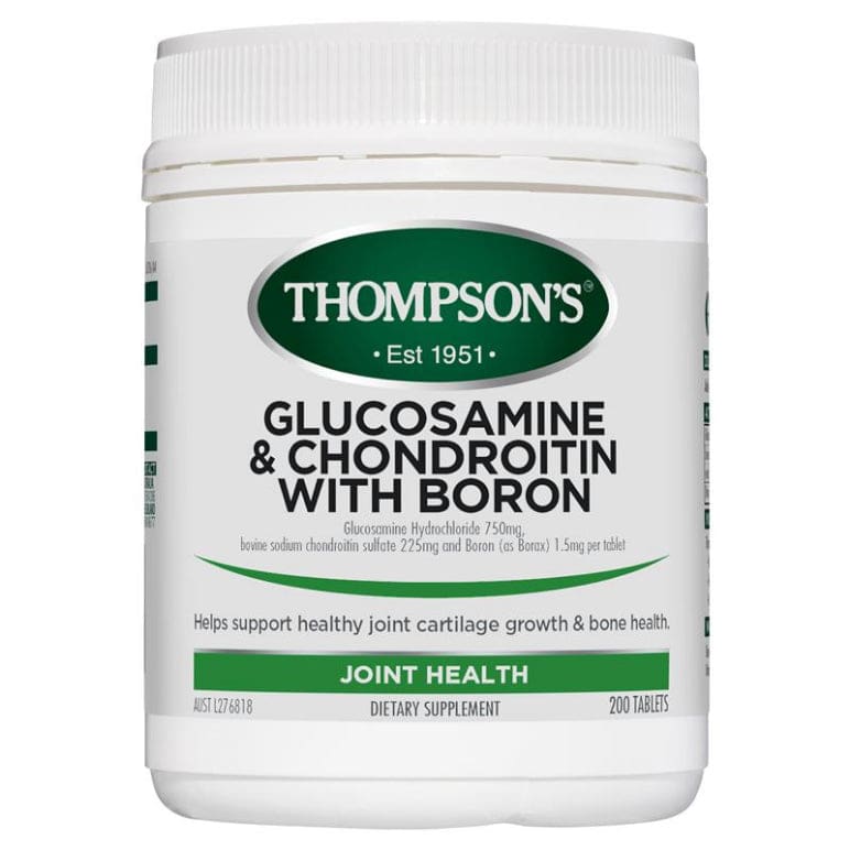 Thompson's Glucosamine & Chondroitin with Boron 200 Tablets front image on Livehealthy HK imported from Australia