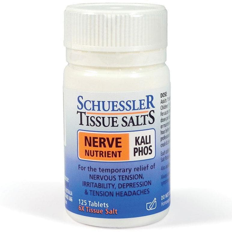 Tissue Salts Kali Phos Nerve Nutrient 125 Tablets front image on Livehealthy HK imported from Australia