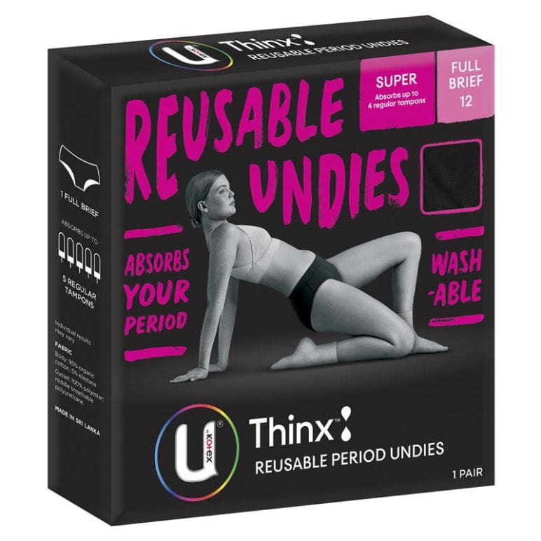 U By Kotex Briefs Super Size 12 front image on Livehealthy HK imported from Australia