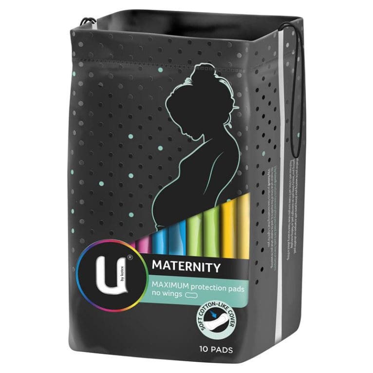 U by Kotex Maternity Pads 10 Pack front image on Livehealthy HK imported from Australia