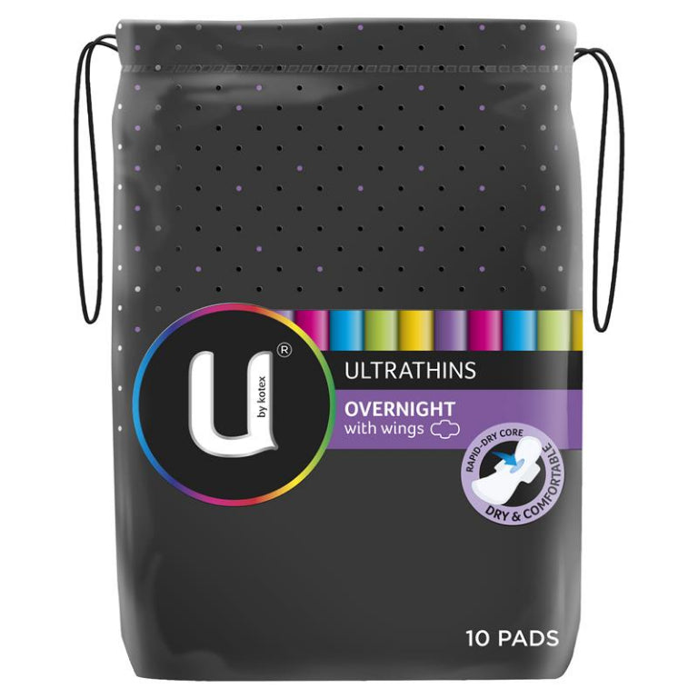 Buy U by Kotex Ultrathin Overnight Regular with Wings Pads 10, Free  Delivery to HK