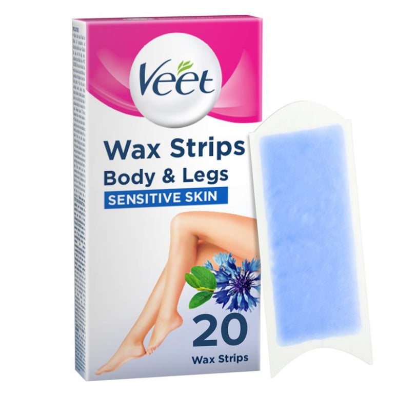 Veet EasyGrip Ready-to-Use Wax Strips Sensitive 20 front image on Livehealthy HK imported from Australia