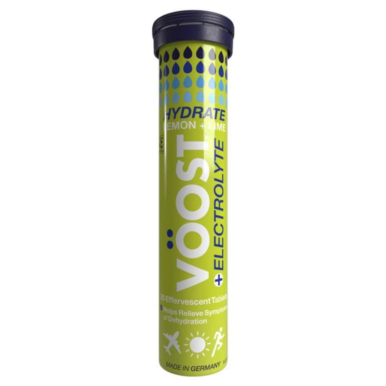 Voost Hydrate Lemon + Lime Effervescent Tablets 20 Pack front image on Livehealthy HK imported from Australia