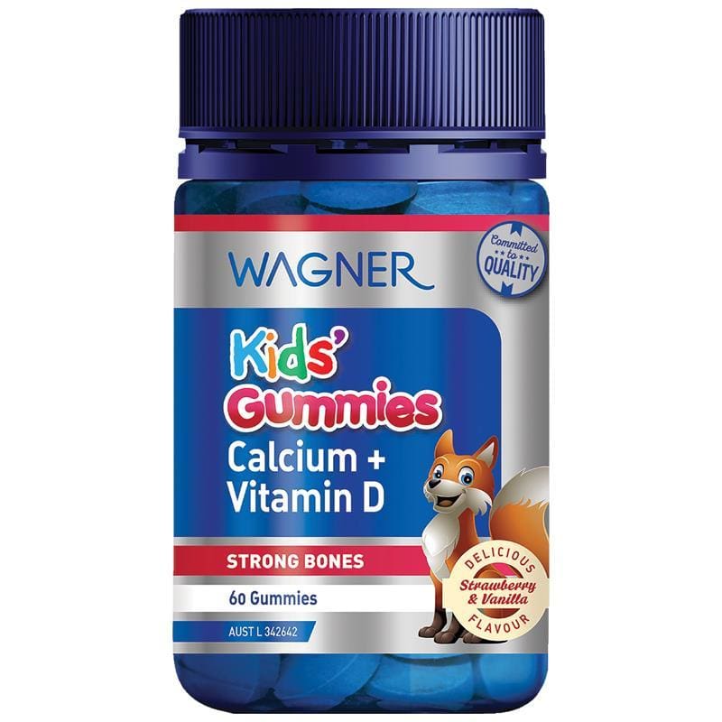 Wagner Kids Gummies Calcium + Vitamin D 60 Gummies front image on Livehealthy HK imported from Australia