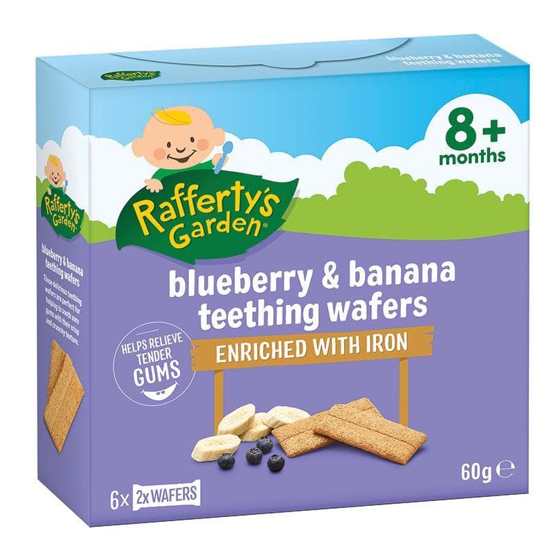 Raffertys Garden Blueberry & Banana Baby Teething Wafers