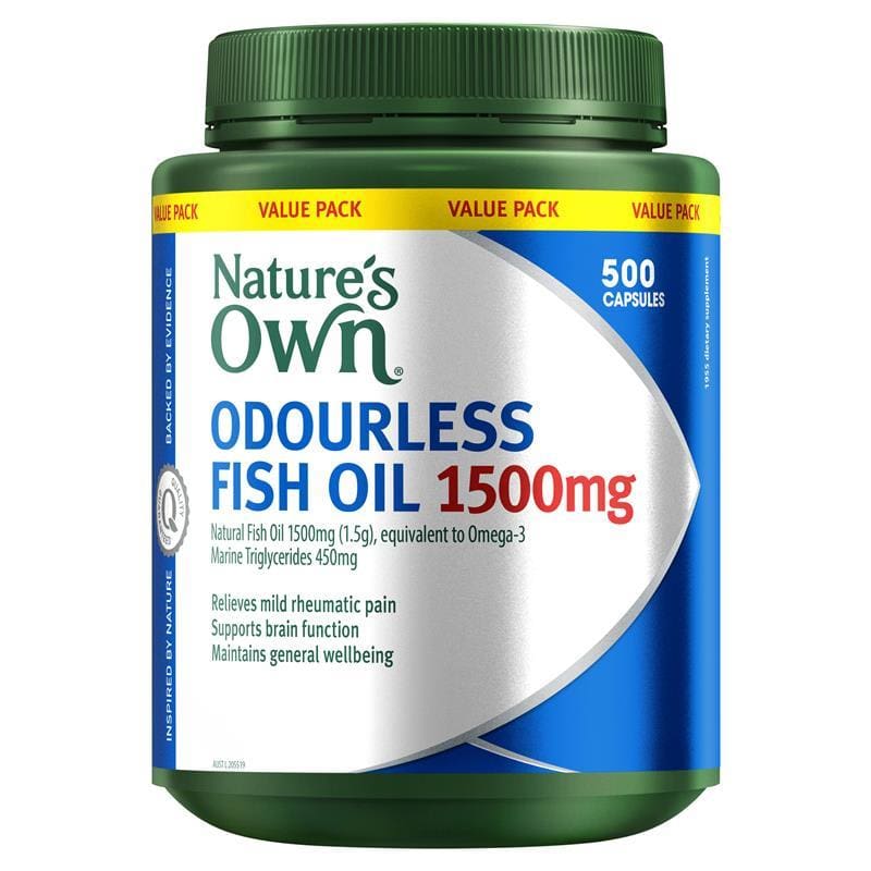 Natures Own Odourless Fish Oil 1500mg 500 Capsules Exclusive Size | Live Healthy Store HK - Nature’s Own / Vitamins & Supplements