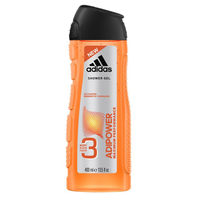 Adidas Adipower 3 In 1 Shower Gel 400ml front image on Livehealthy HK imported from Australia