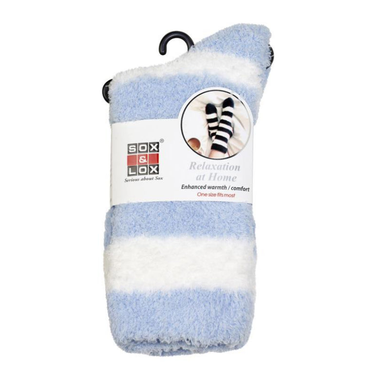 Adults Bed Socks Stripe Blue and White front image on Livehealthy HK imported from Australia