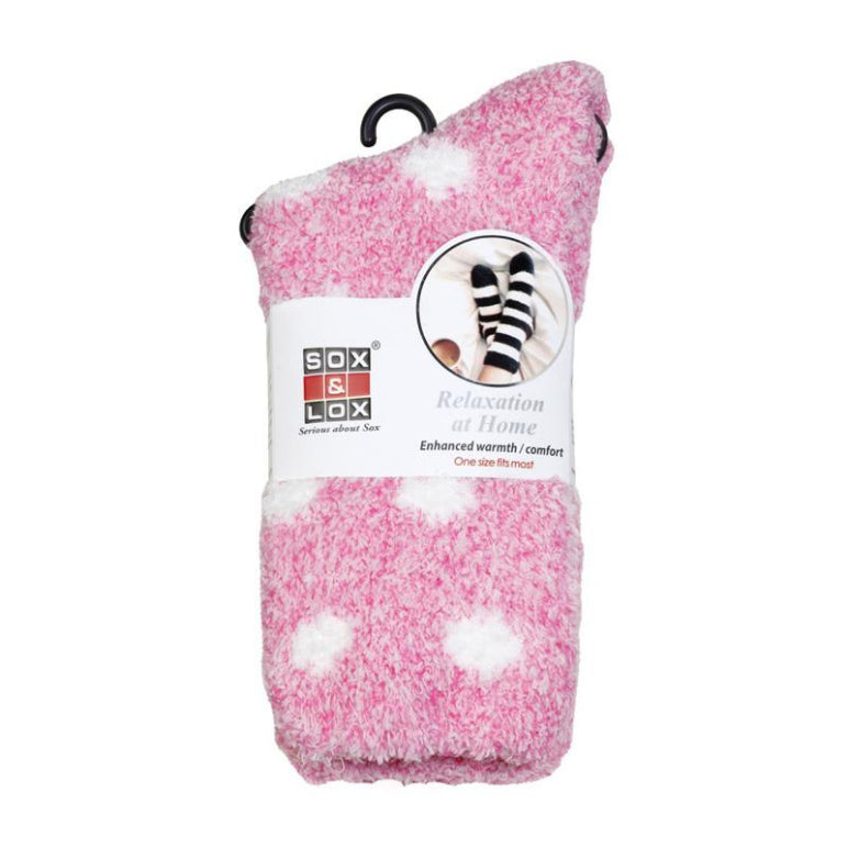 Adults Bed Socks Twinkle Dots Pink and White front image on Livehealthy HK imported from Australia