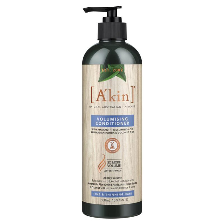 Akin Volumising Conditioner 500ml front image on Livehealthy HK imported from Australia