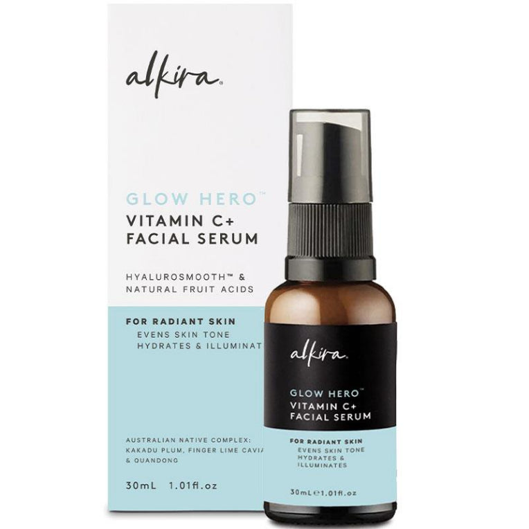Alkira Glow Hero Vitamin C Facial Serum 30ml front image on Livehealthy HK imported from Australia