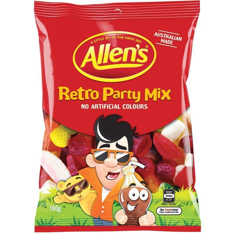 Allens Retro Party Mix 190g front image on Livehealthy HK imported from Australia