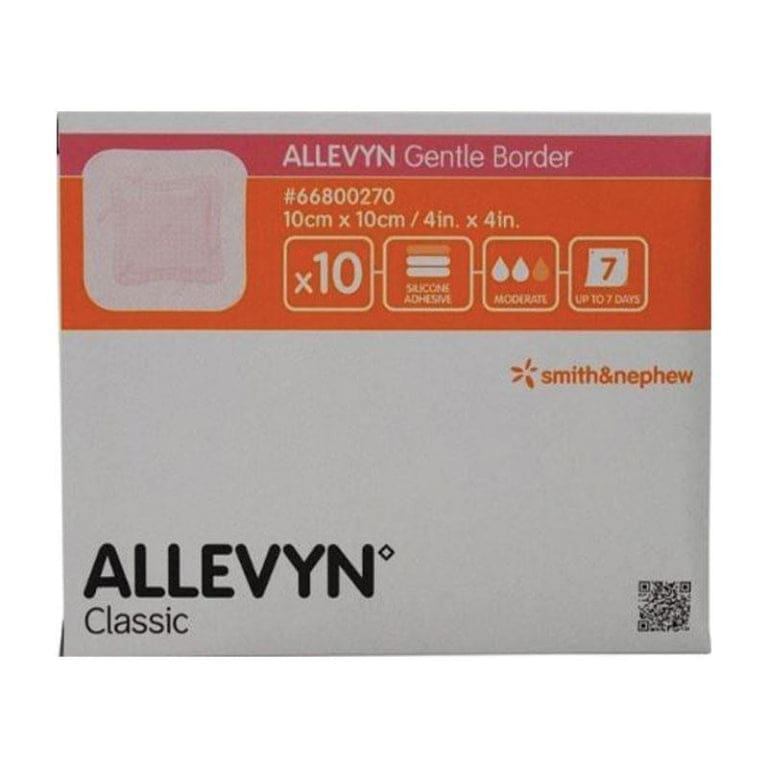Allevyn Gentle Border 10cm x 10cm Single Dressing front image on Livehealthy HK imported from Australia
