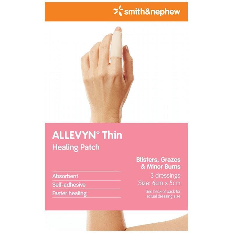 Allevyn Thin 5cm x 6cm 3 Pack front image on Livehealthy HK imported from Australia