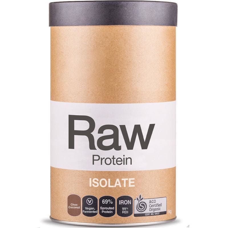 Amazonia RAW Protein Isolate Choc Coconut 1kg front image on Livehealthy HK imported from Australia