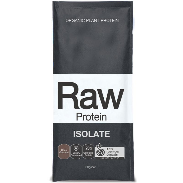 Amazonia RAW Protein Isolate Choc Coconut Sachet 30g front image on Livehealthy HK imported from Australia