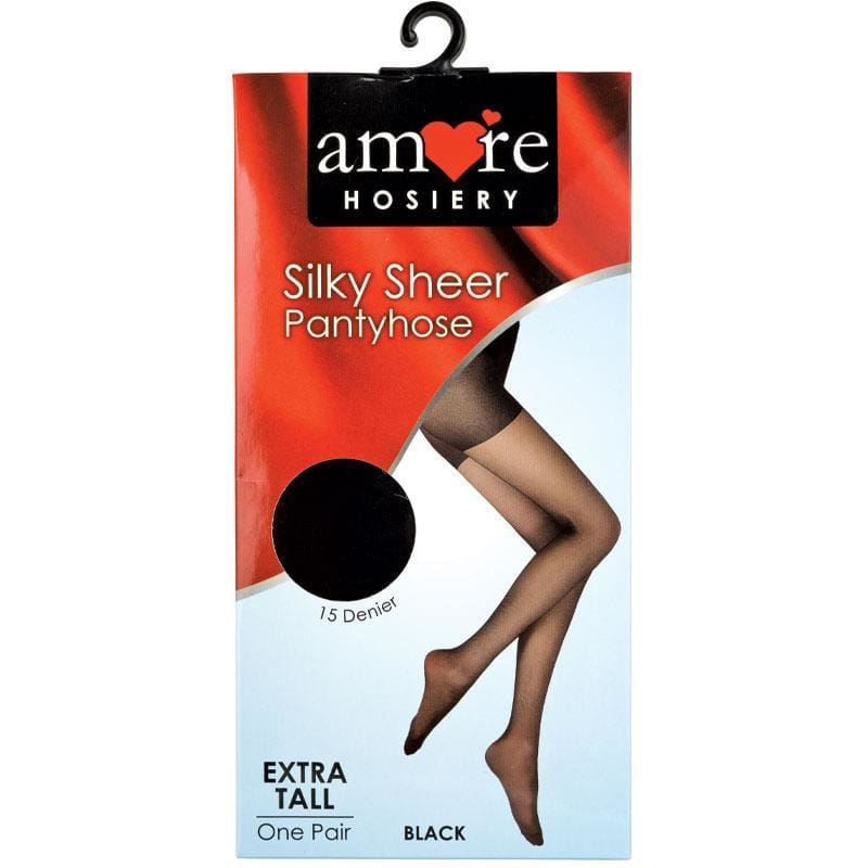 Amore Hosiery Pantyhose Black 15 Denier Extra Tall front image on Livehealthy HK imported from Australia