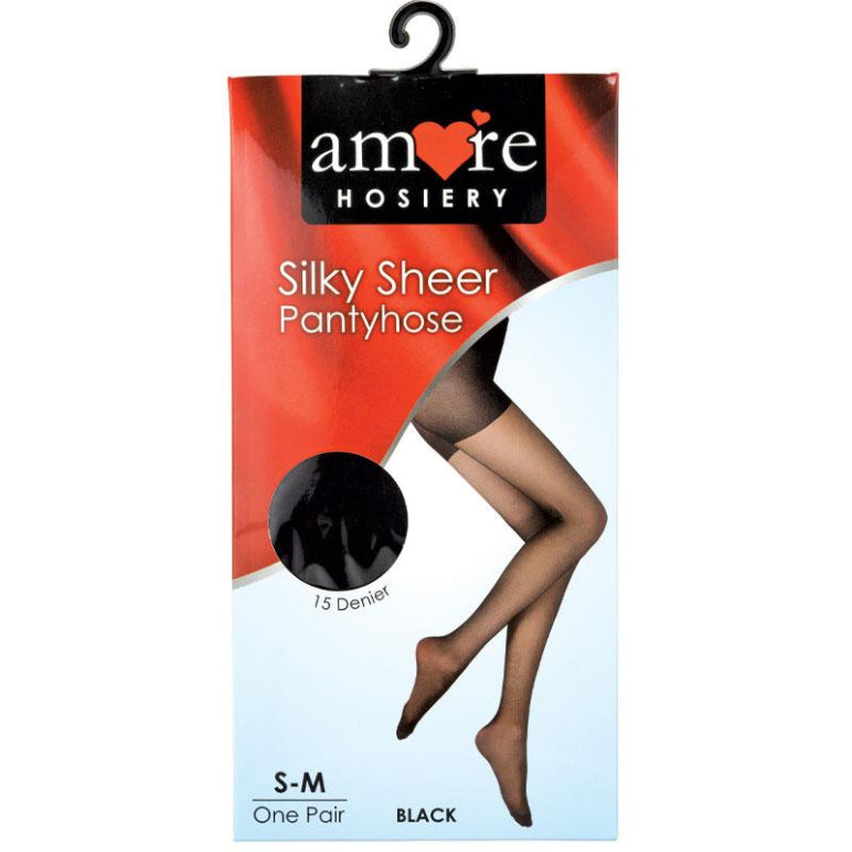 Amore Hosiery Pantyhose Black 15 Denier Small/Medium front image on Livehealthy HK imported from Australia