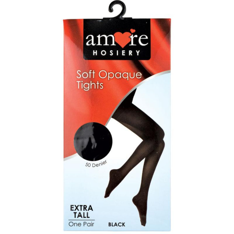 Amore Hosiery Tights Black 50 Denier Extra Tall front image on Livehealthy HK imported from Australia
