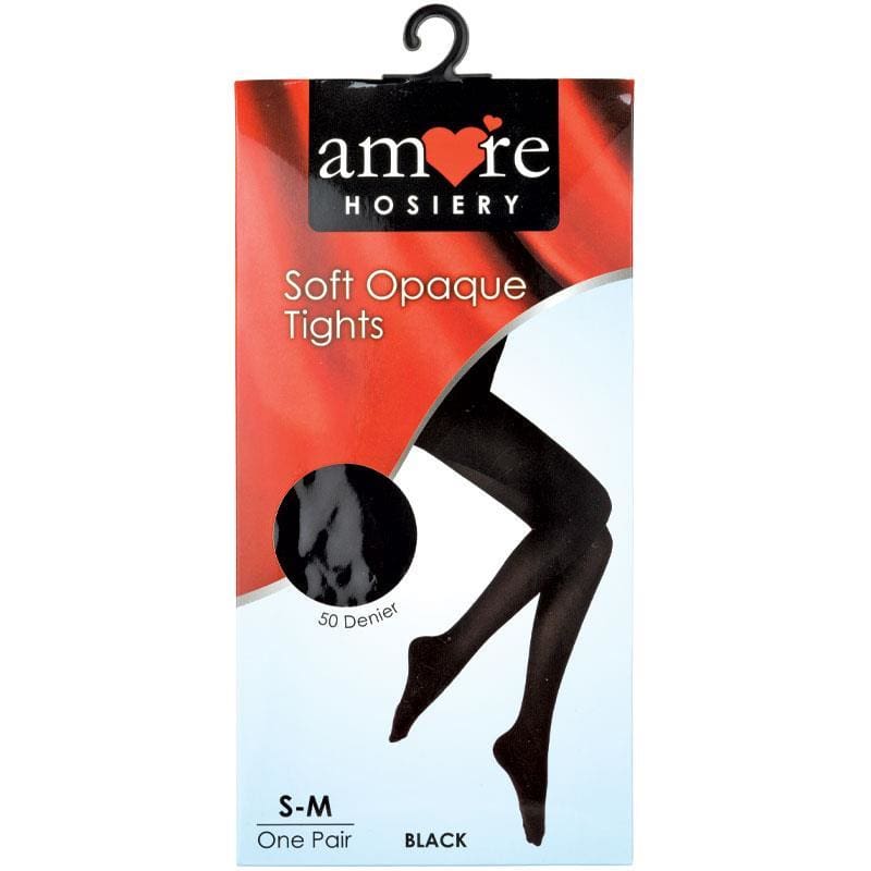 Amore Hosiery Tights Black 50 Denier Small/Medium front image on Livehealthy HK imported from Australia