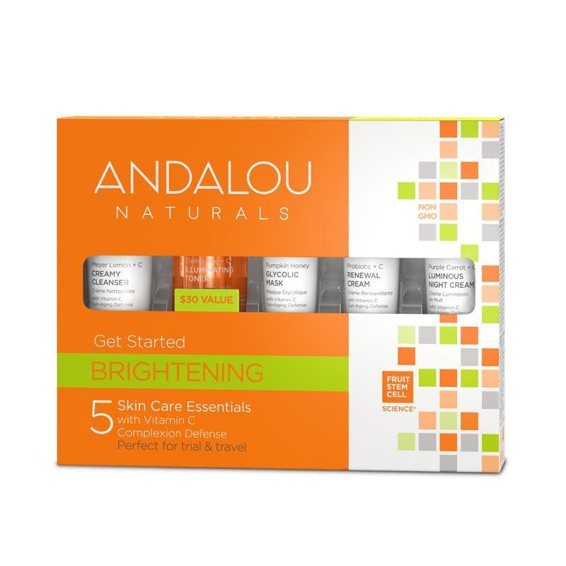 Andalou Brightening Get Started 5 Piece Kit front image on Livehealthy HK imported from Australia