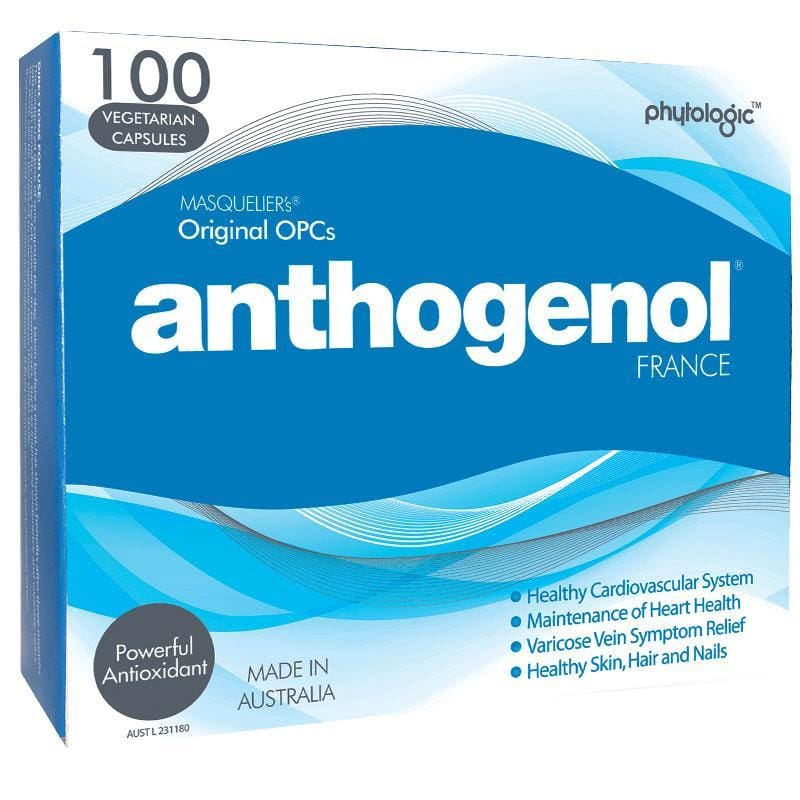 Anthogenol 100 Capsules front image on Livehealthy HK imported from Australia