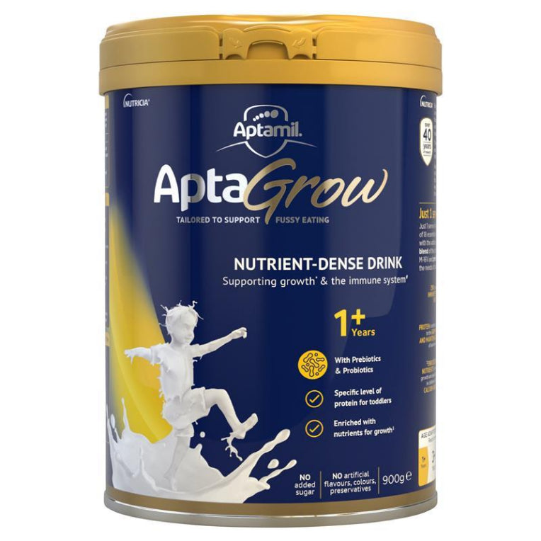 AptaGrow Nutrient-Dense Milk Drink From 1+ Years 900g front image on Livehealthy HK imported from Australia