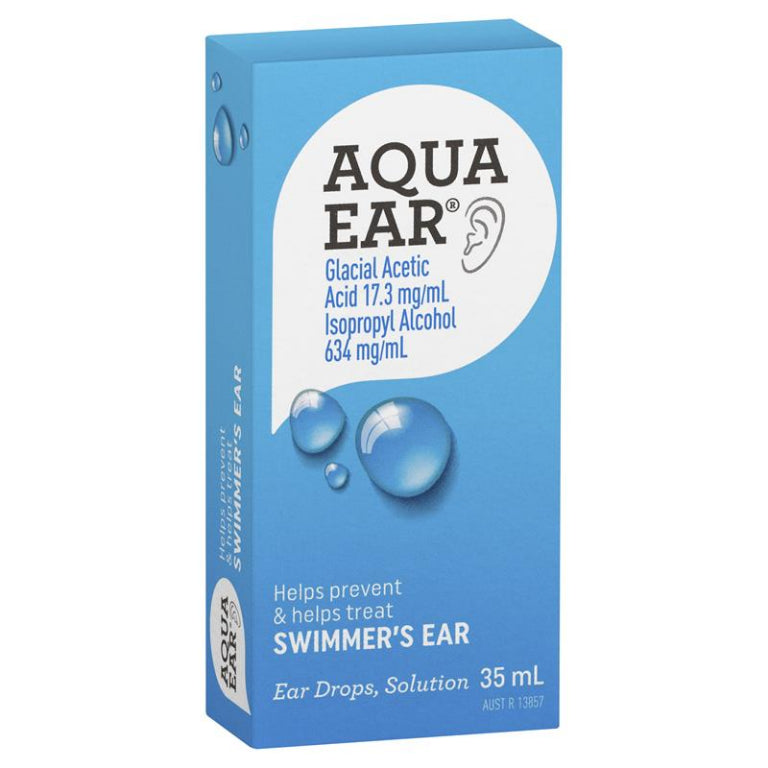 Aquaear Ear Drops 35mL front image on Livehealthy HK imported from Australia