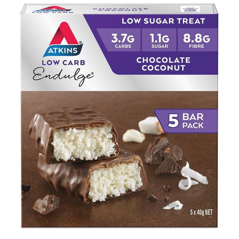 Atkins Endulge Chocolate Coconut 200g 5 Pack front image on Livehealthy HK imported from Australia