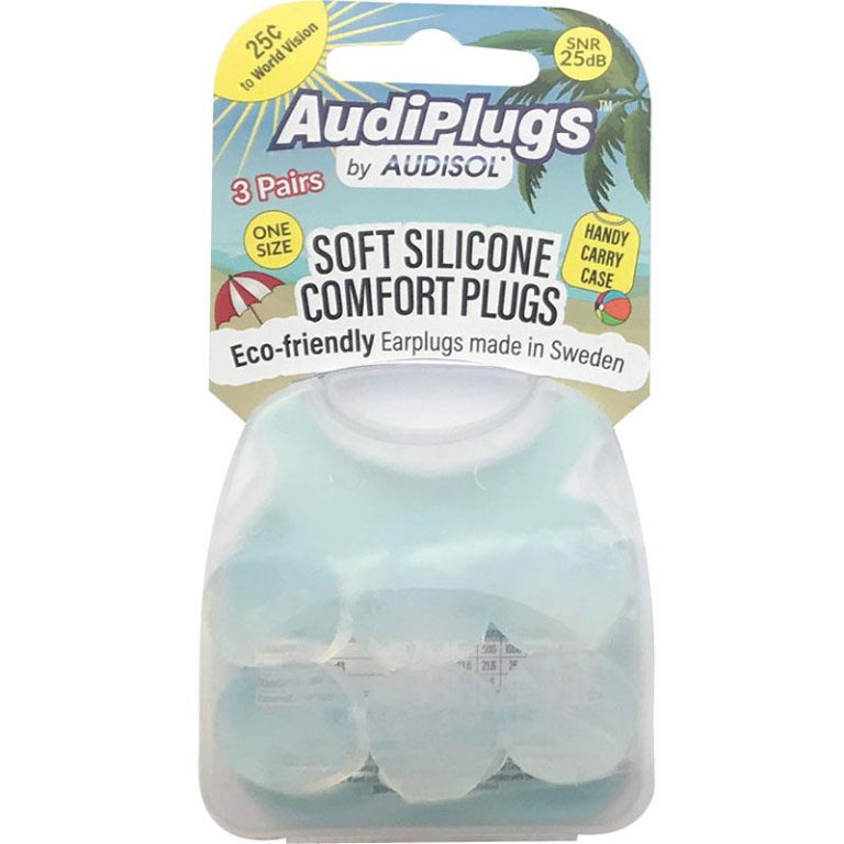 Audiplugs Soft Silicone Comfort 3 Pairs front image on Livehealthy HK imported from Australia